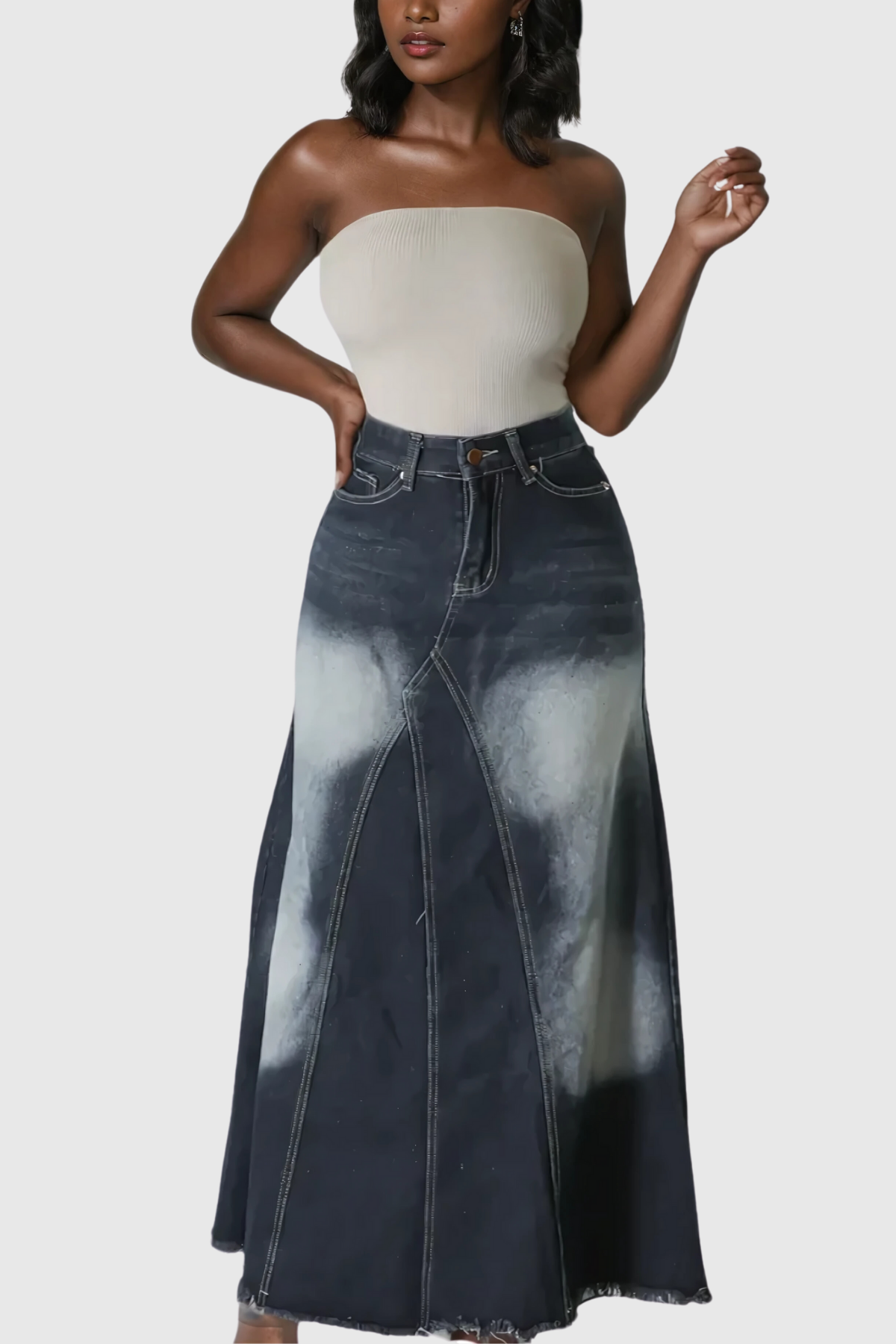 Dekonstruierter Jeansrock mit Alexandru-Print