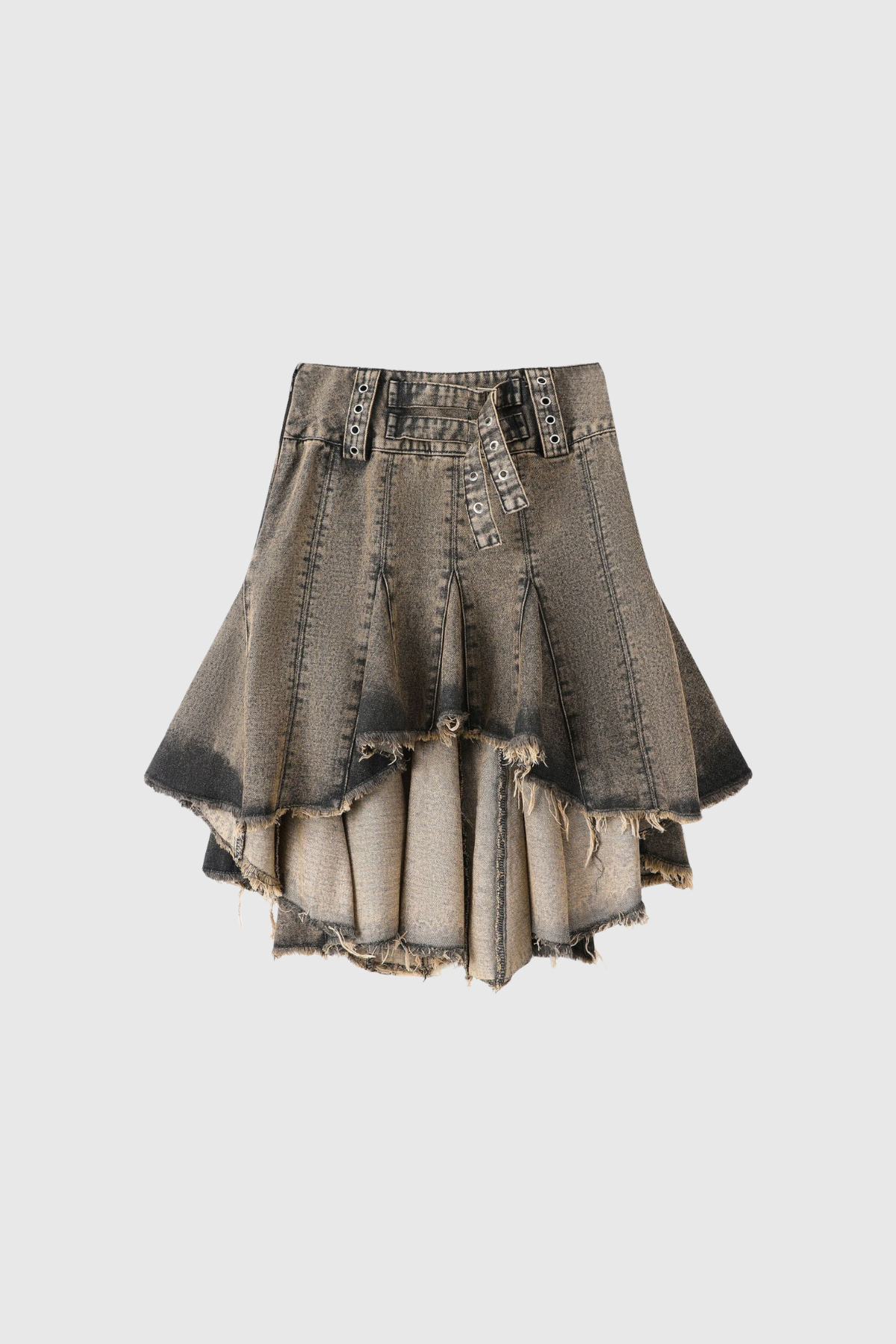 Alicante Asymmetrischer Jeansrock mit Rüschen
