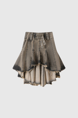 Alicante Asymmetrischer Jeansrock mit Rüschen