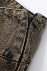 Alicante Asymmetrischer Jeansrock mit Rüschen