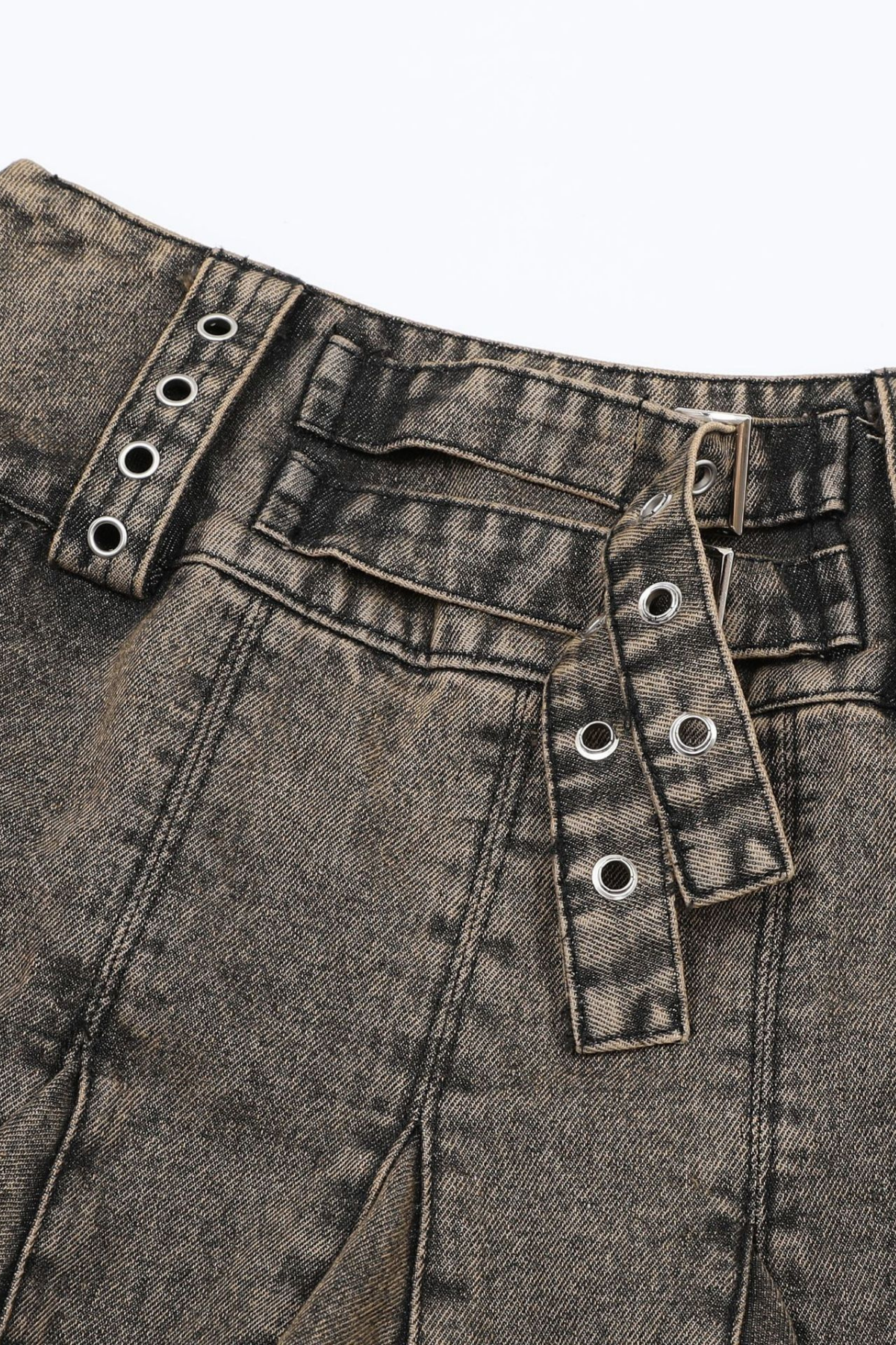 Alicante Asymmetrischer Jeansrock mit Rüschen