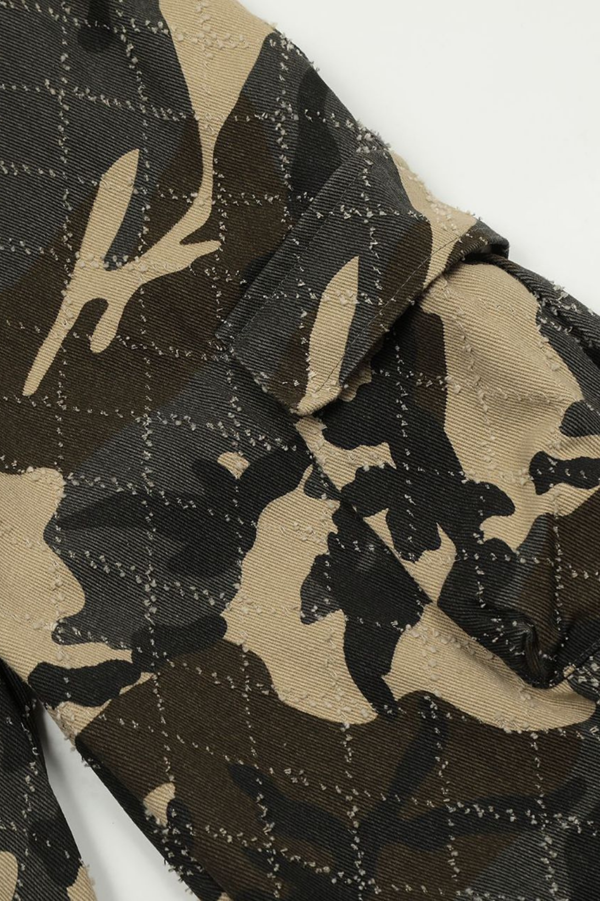 Alick Camouflage Print Deconstruct Cargo Jeans