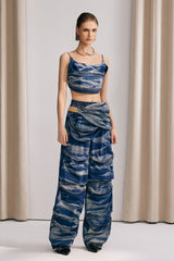 Elowyn Camouflage Print Denim Sets