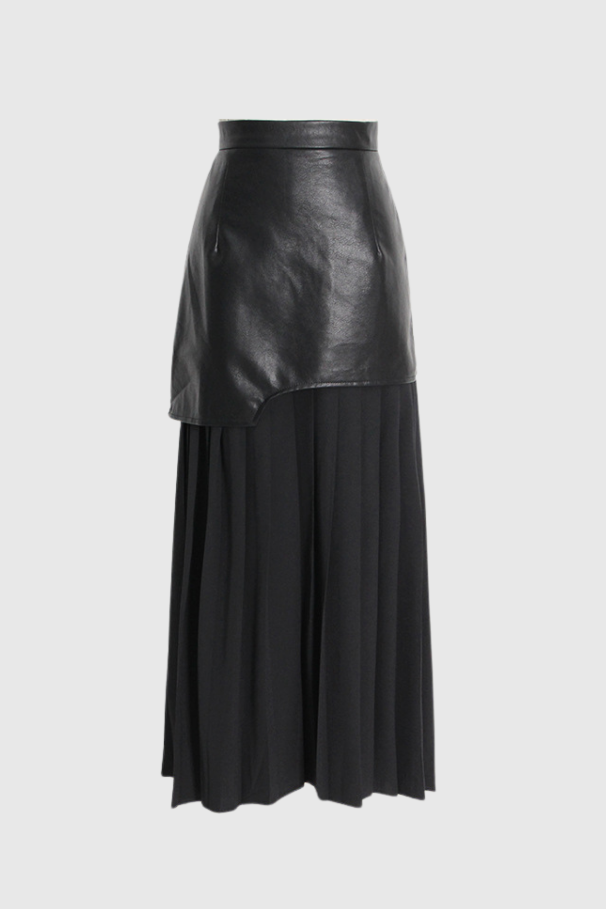 Alitzel Leather Mesh Midi Skirt In Black