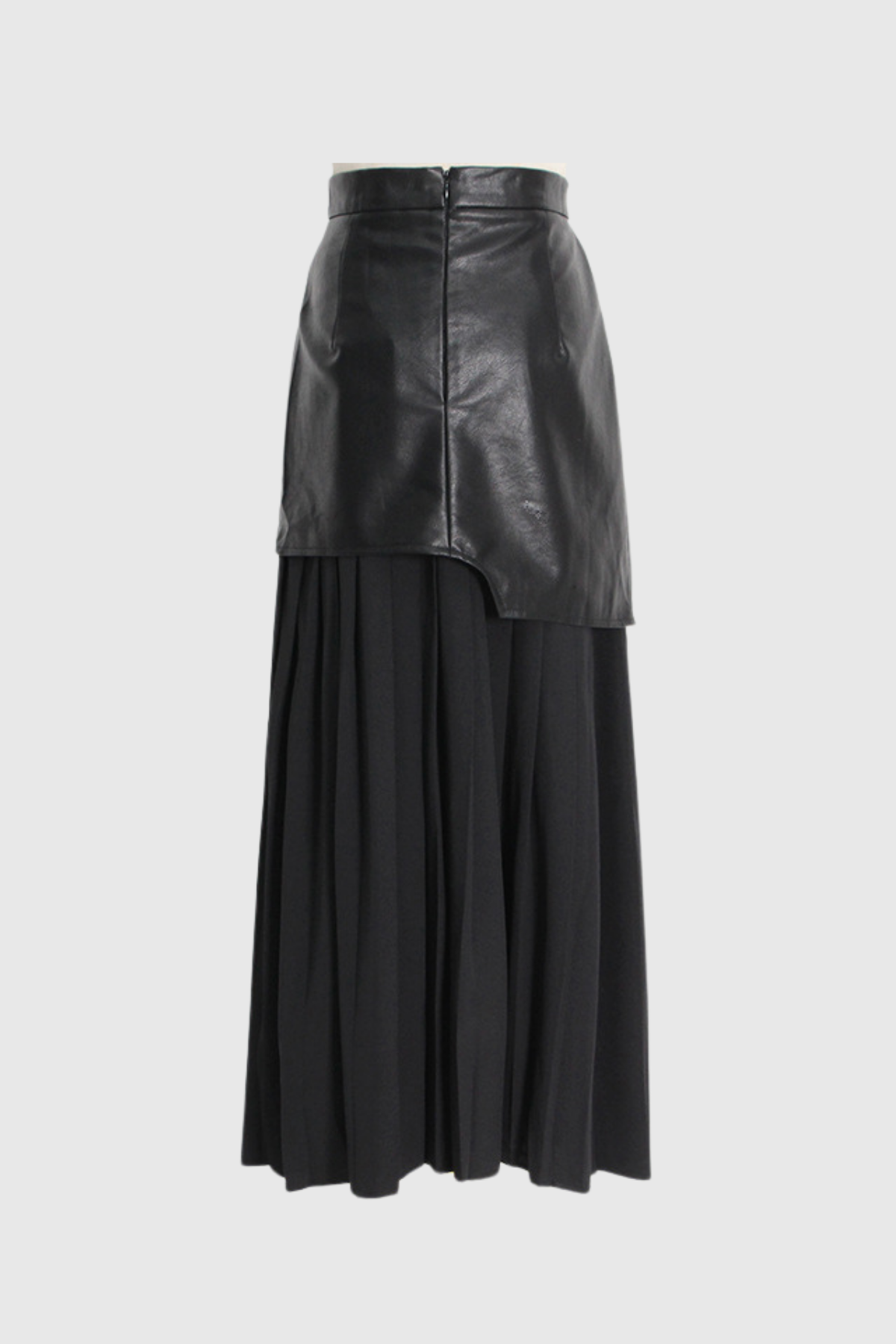 Alitzel Leather Mesh Midi Skirt In Black