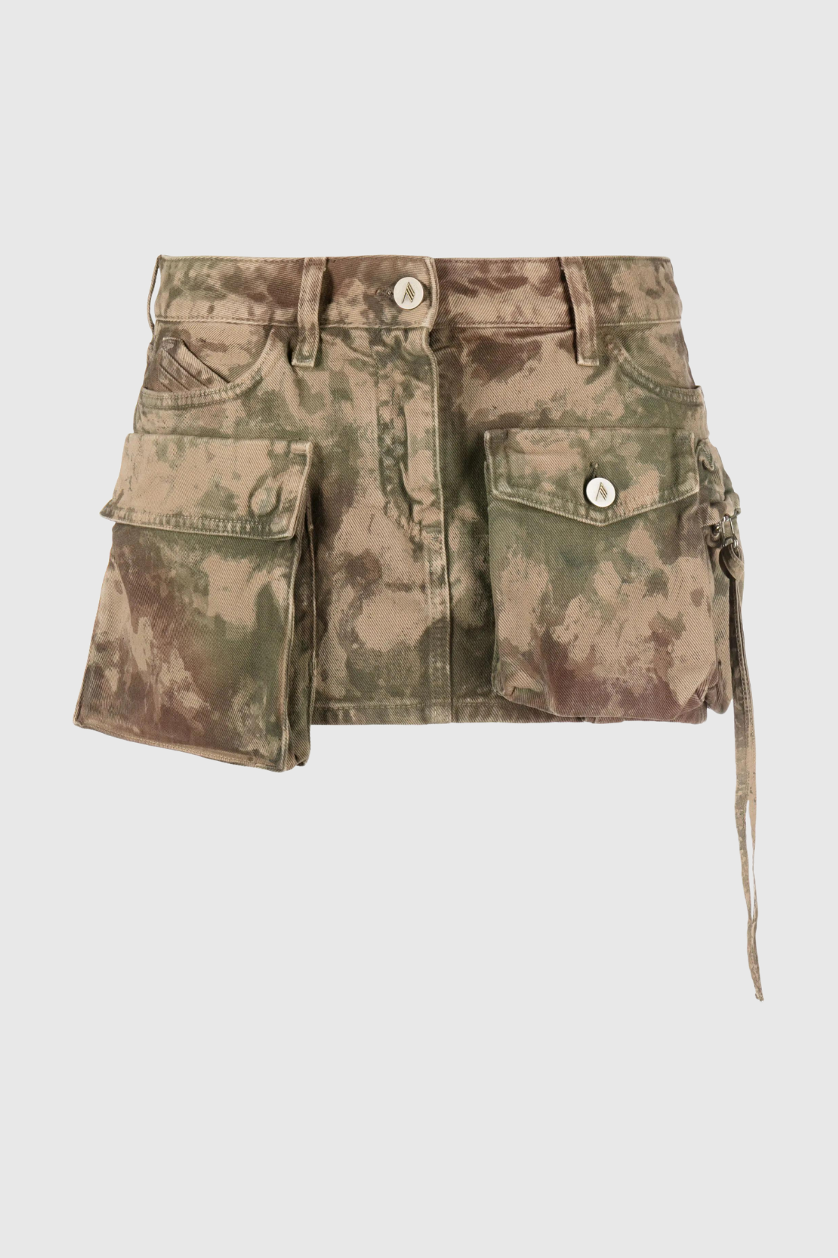 Allyson Print Denim Mini Skirt in Khaki