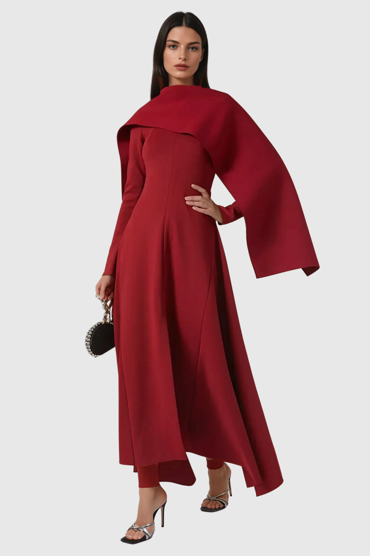 Alp Shawl Asymmetric Maxi Dress