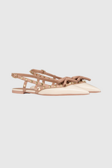 Alpha Ballerinas mit Nieten und Schleife in Aprikose