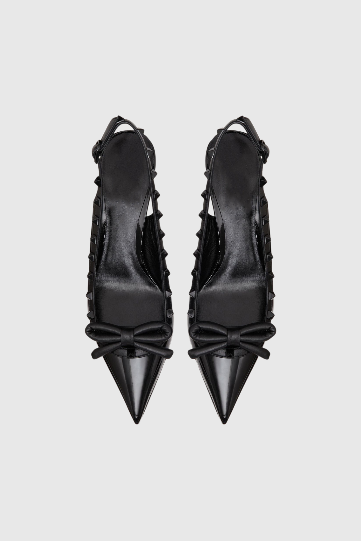 Alpha Ballerinas mit Nieten und Schleife in Schwarz
