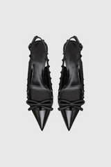Alpha Ballerinas mit Nieten und Schleife in Schwarz
