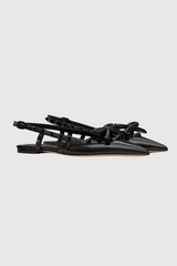 Alpha Ballerinas mit Nieten und Schleife in Schwarz