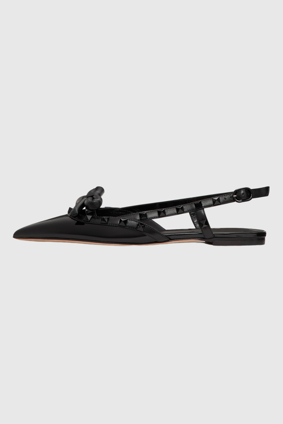 Alpha Ballerinas mit Nieten und Schleife in Schwarz