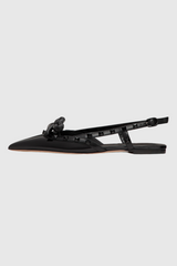 Alpha Ballerinas mit Nieten und Schleife in Schwarz