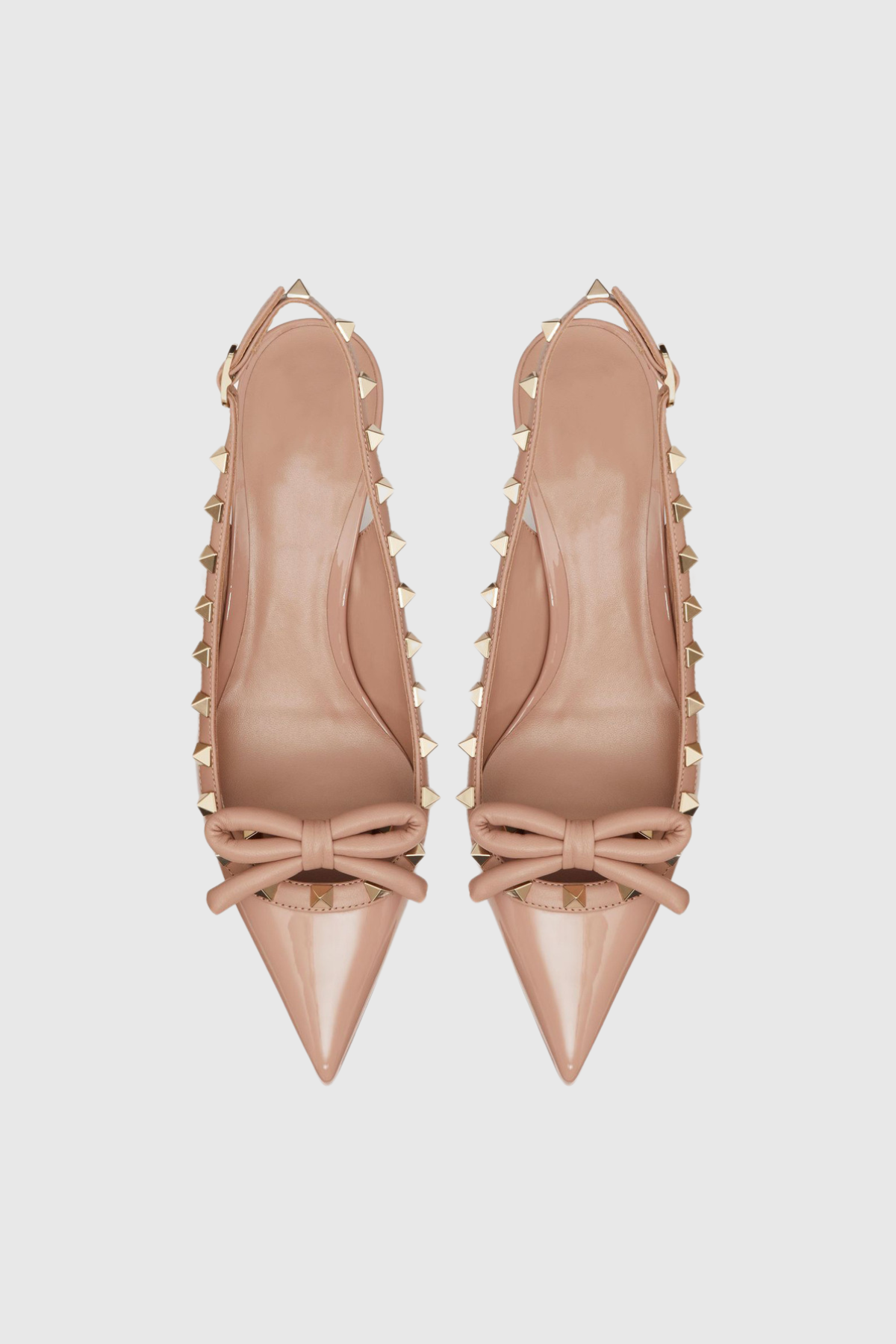 Alpha Ballerinas mit Nieten und Schleife in Rosa