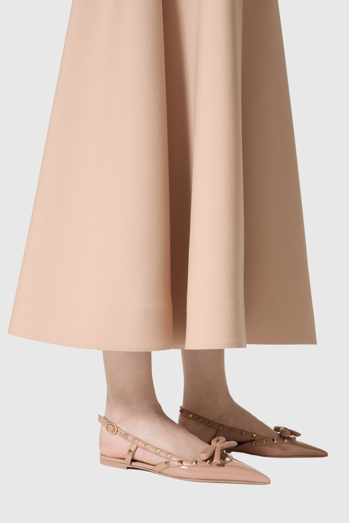 Alpha Ballerinas mit Nieten und Schleife in Rosa