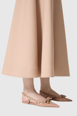 Alpha Ballerinas mit Nieten und Schleife in Rosa