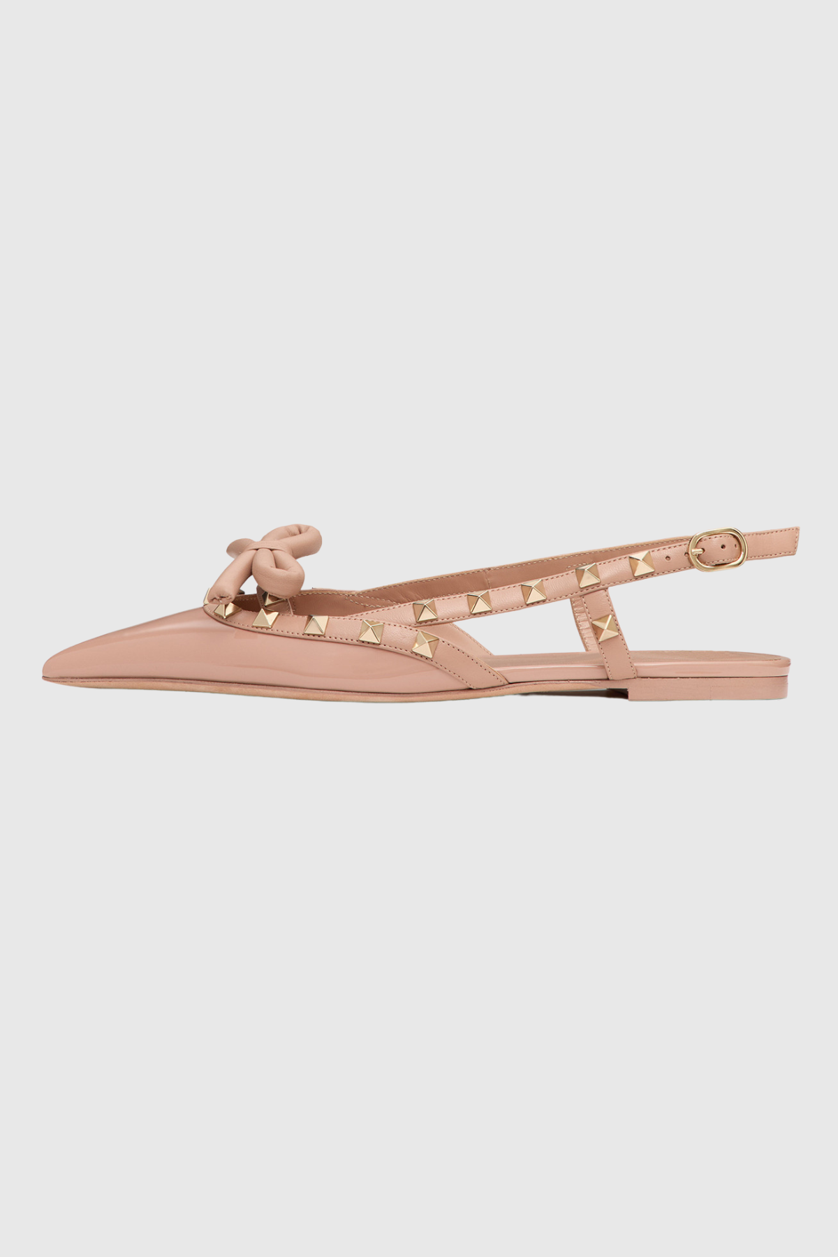 Alpha Ballerinas mit Nieten und Schleife in Rosa