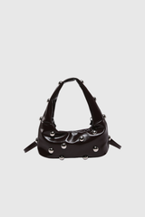 Alta Schultertasche aus Leder mit Nieten