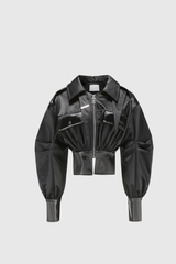 Altman Studded Lapel Short Leather Jacket