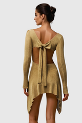 Altsoba Bow Cutout Bodycon Mini Dress