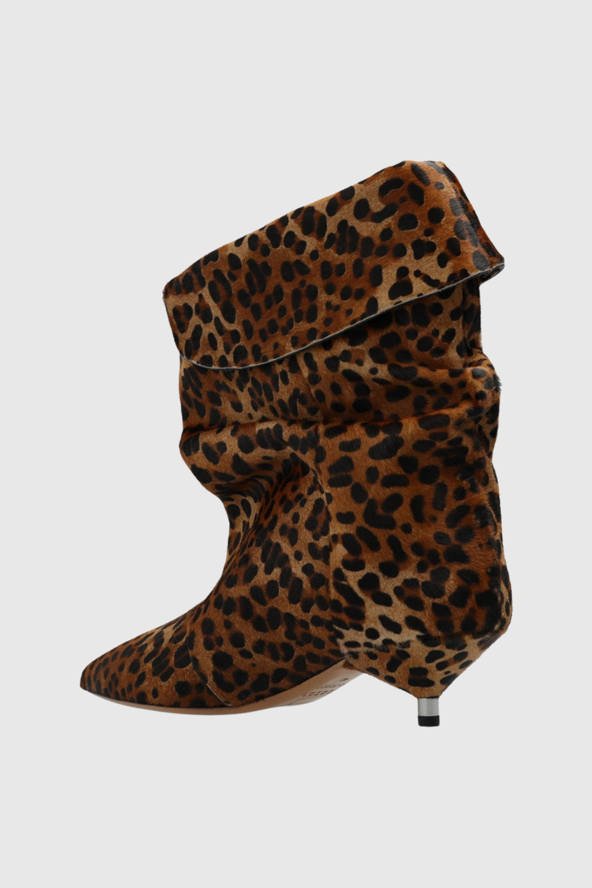 Alvaro Stiefel mit Leopardenmuster und Rüschen