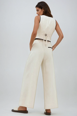 Alwilda Button Ruch Plunge Pants Set