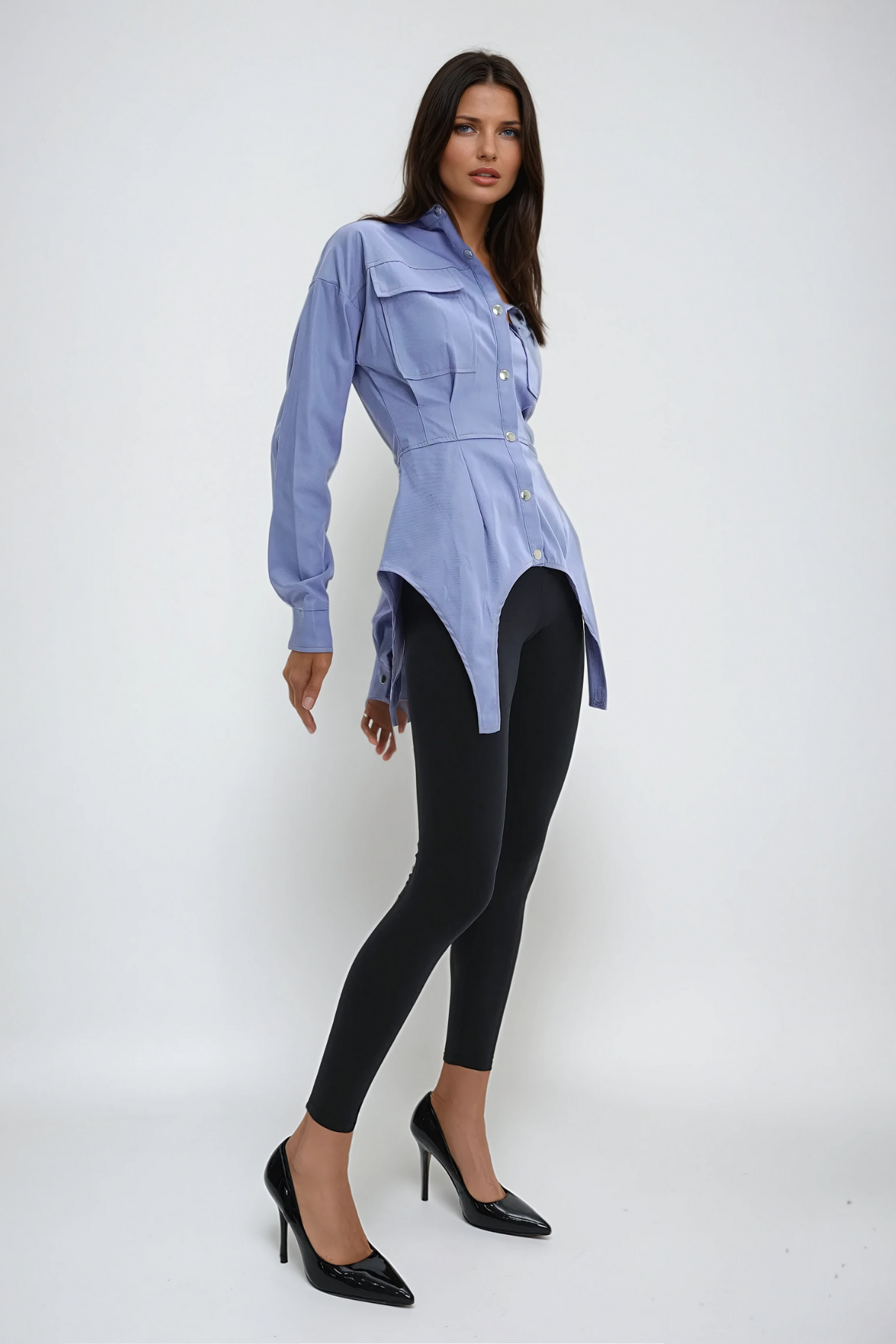 Alyssa Asymmetric Deconstruct Pocket Shirt