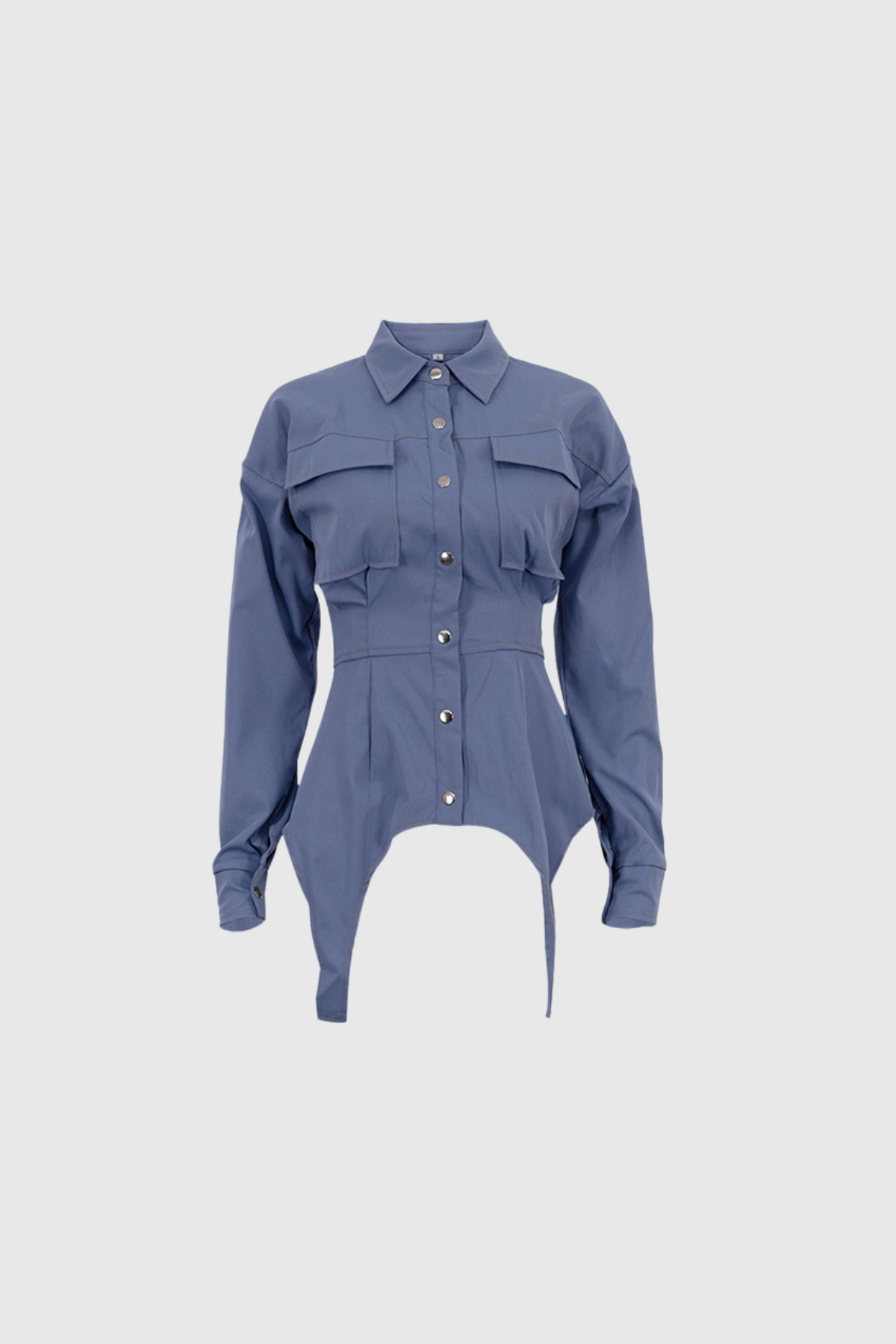 Alyssa Asymmetric Deconstruct Pocket Shirt