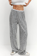 Amara – Silberne Paillettenhose