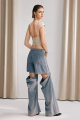 Amelia Cutout Denim Jeans In Blue