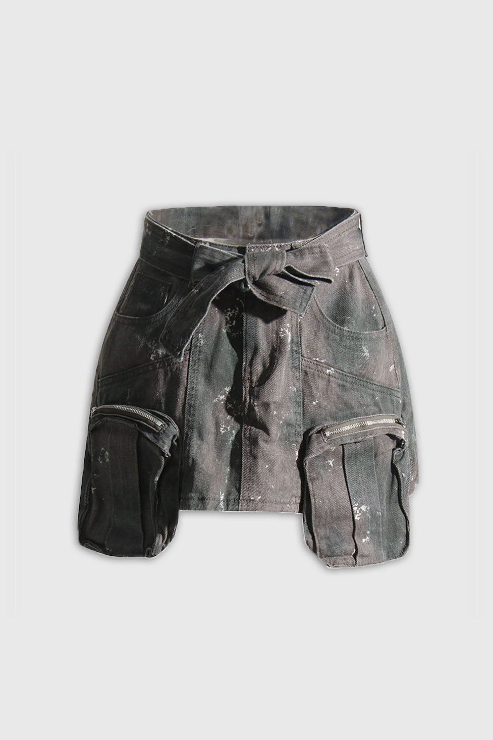 Ana Camouflage Cargo Denim Skirt