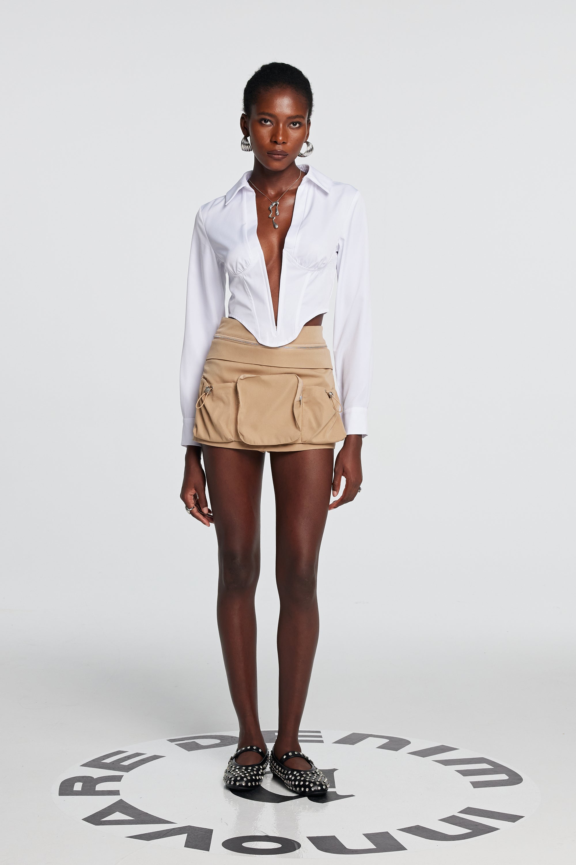 Andi Pocket Mini Skirt In Khaki