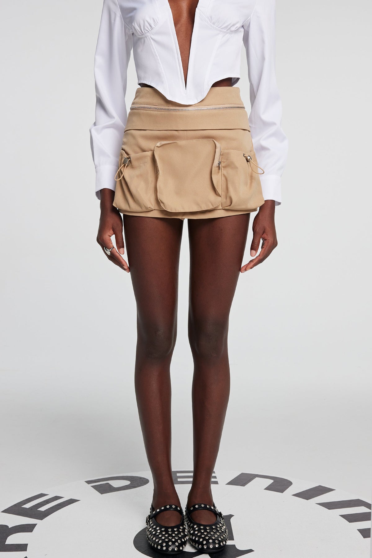 Andi – Minirock mit Taschen in Khaki