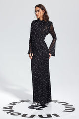 Andie Rhinestone Bodycon Long Sleeves Maxi Dress