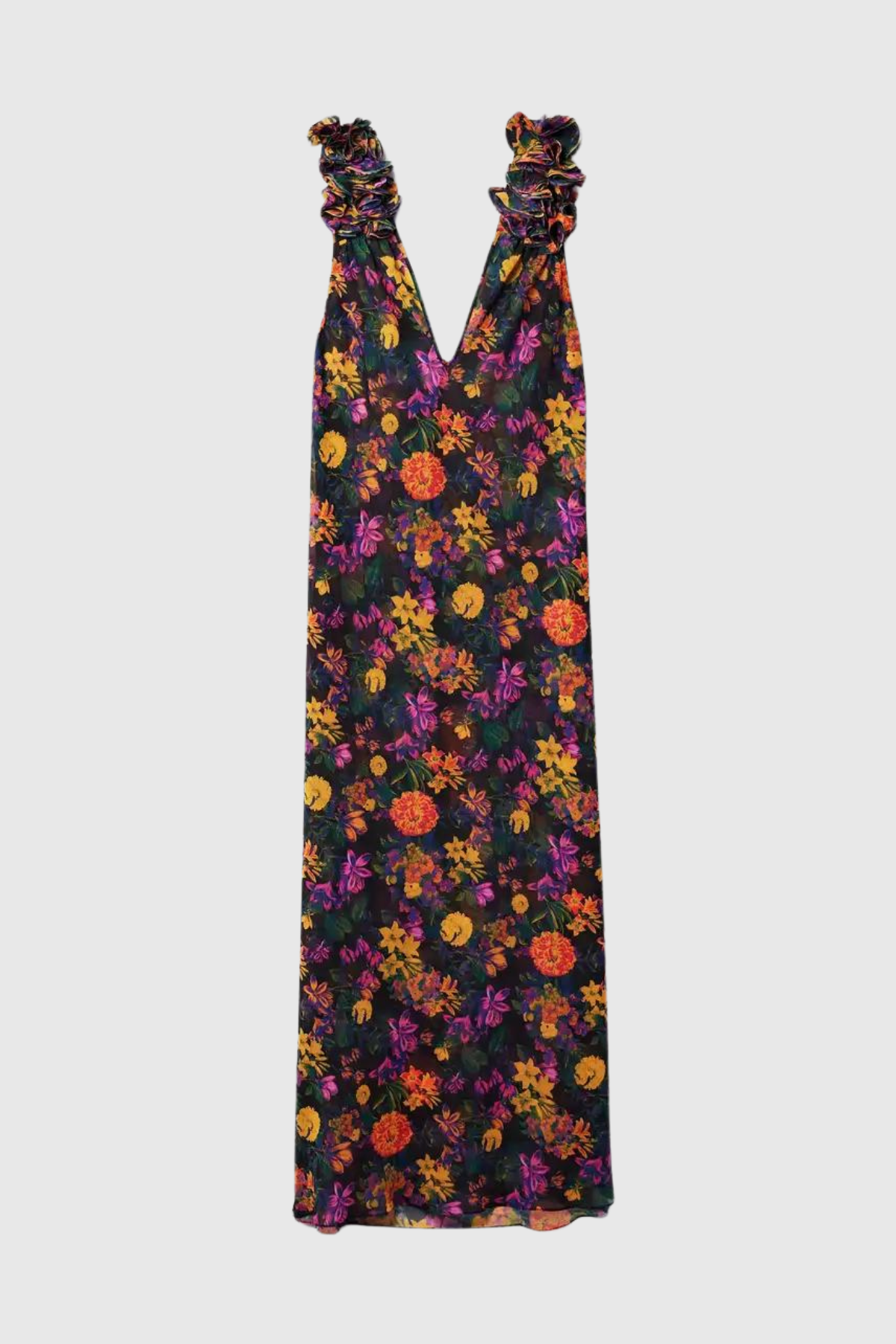 Anika Kleid mit V-Ausschnitt und Blumenmuster