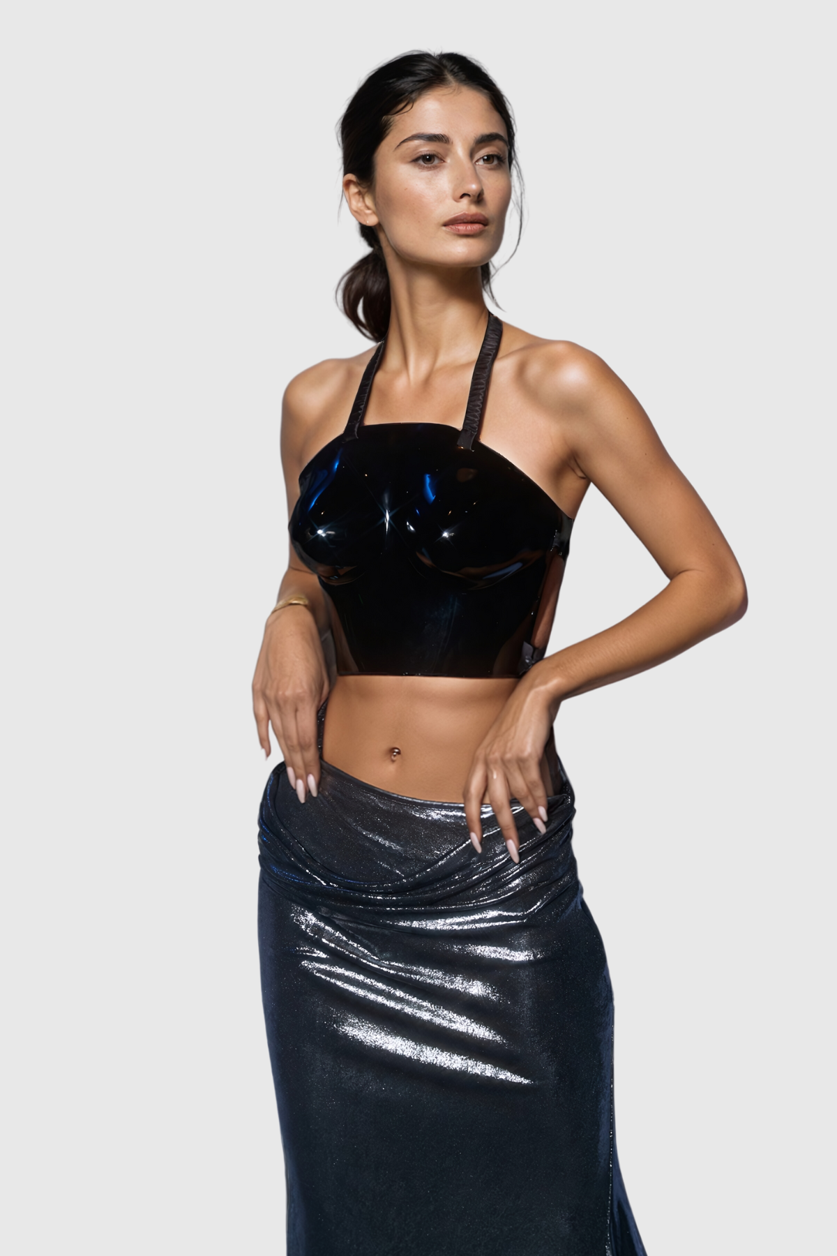 Apollo – Neckholder-Panzeroberteil in Schwarz