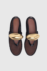 Aria – Flache Netz-Ballerinas mit Hohlschnalle