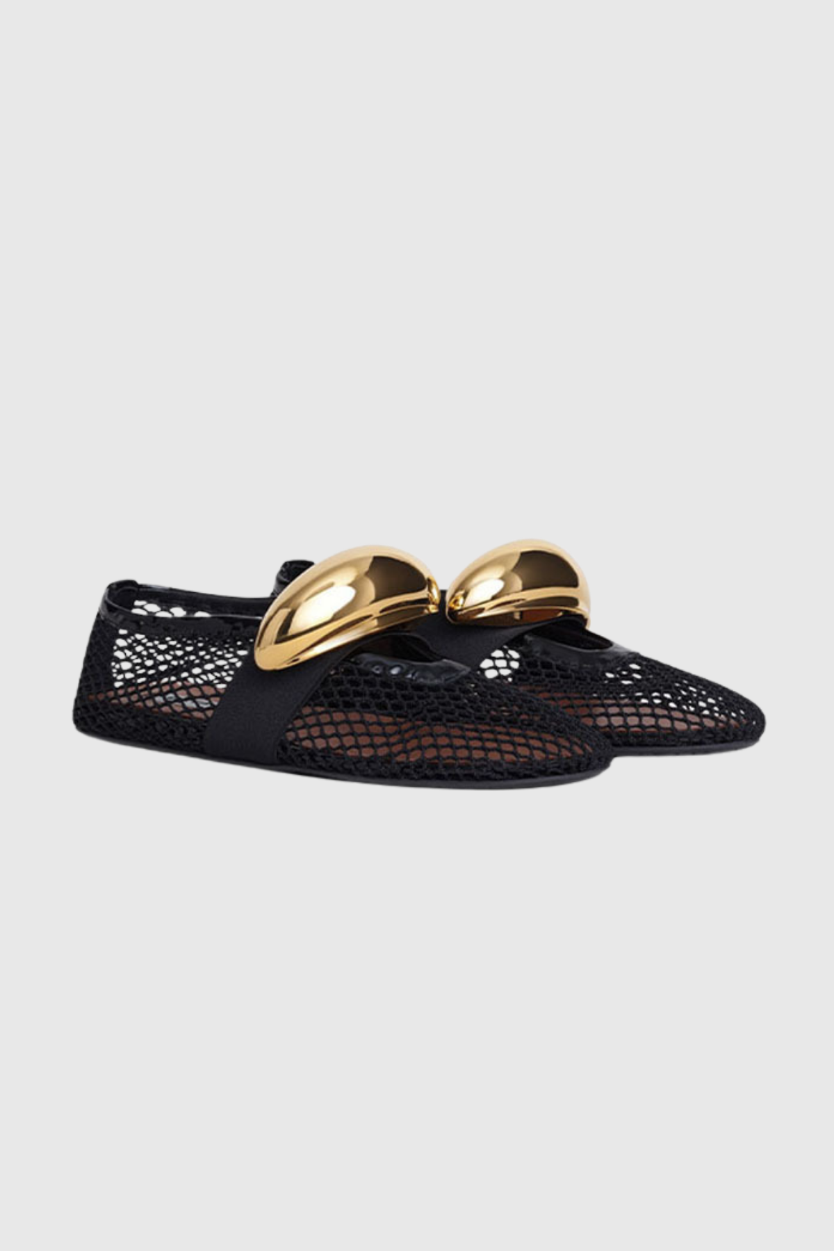 Aria – Flache Netz-Ballerinas mit Hohlschnalle