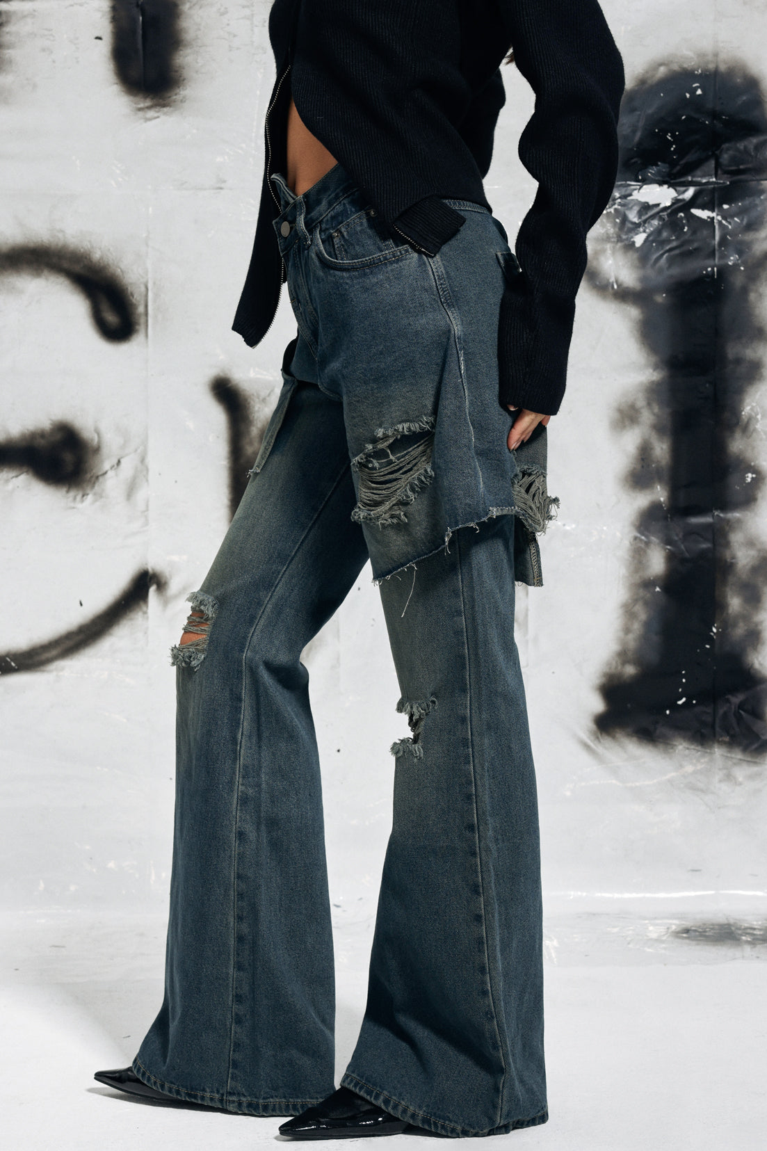 Avani Hollow Torn Fringe Deconstruct Jeans