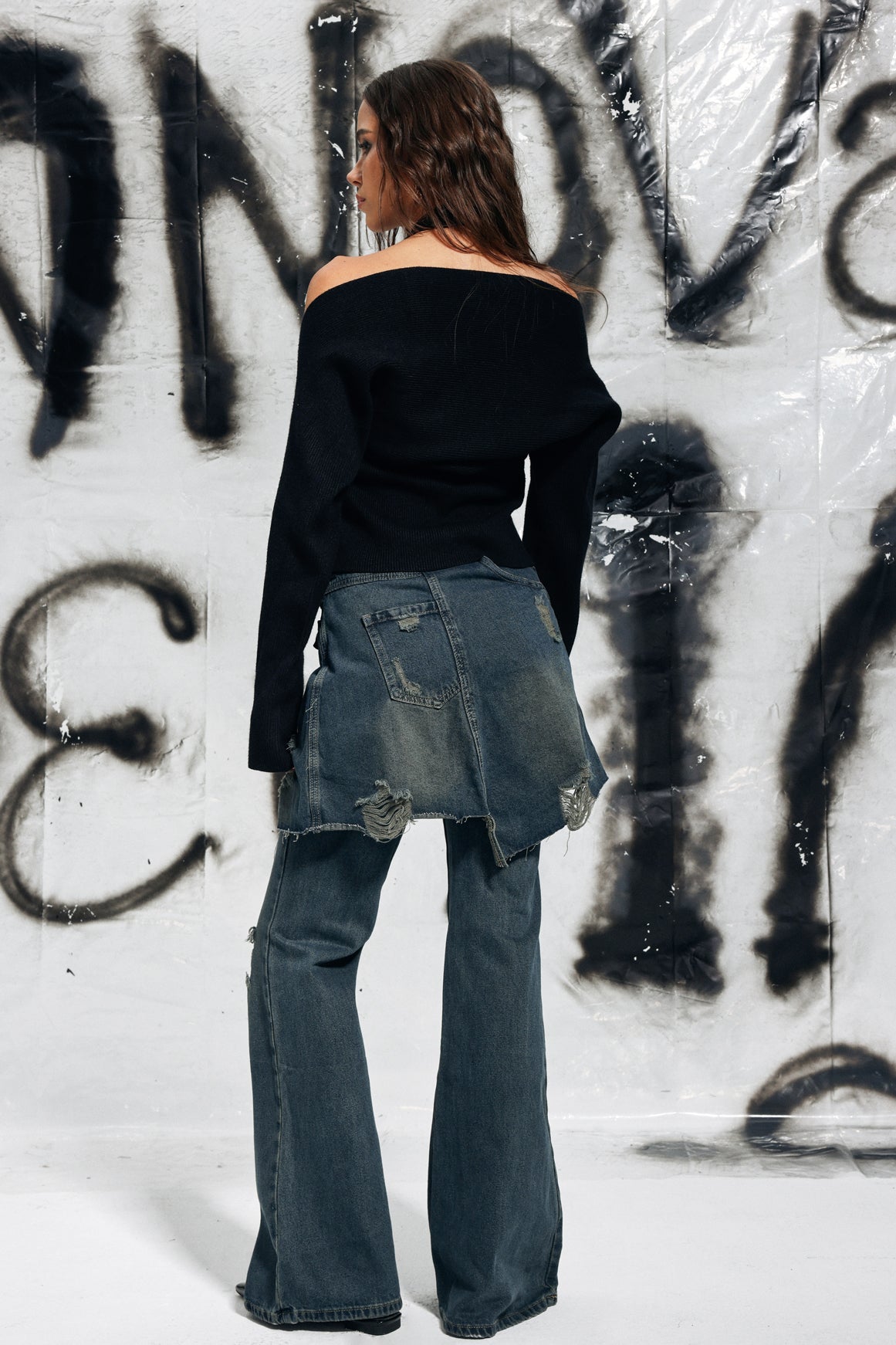 Avani Hollow Torn Fringe Deconstruct Jeans