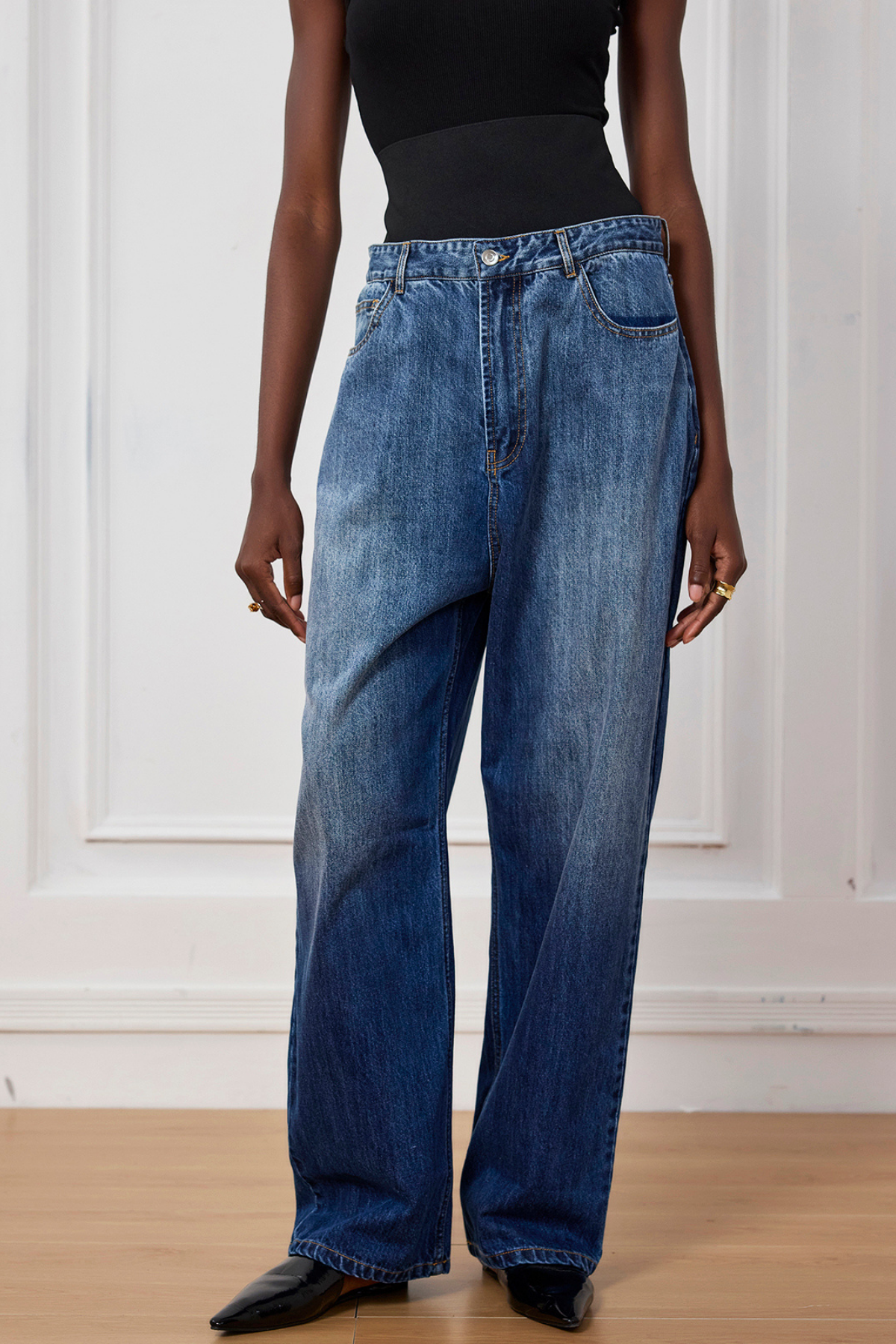 Azaria High Rise Jeans In Blue