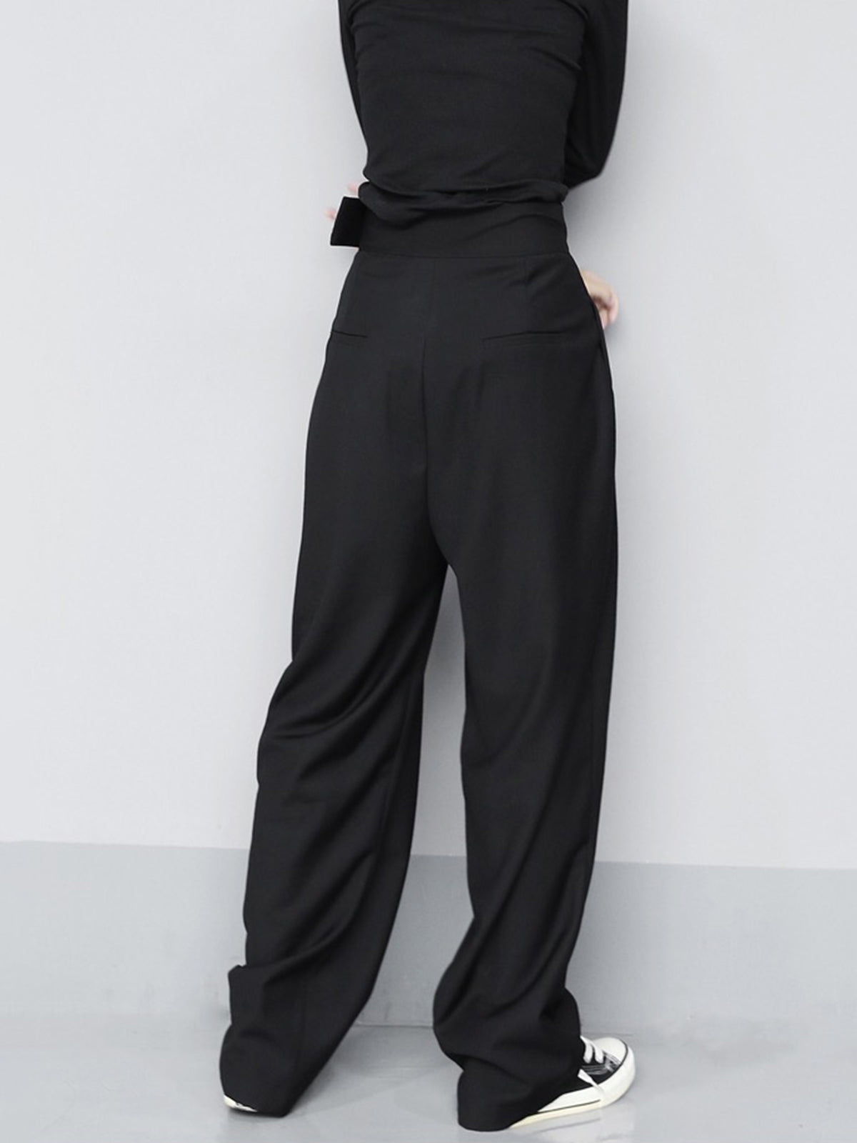 Hook-and-Loop Fastener Wide Leg Velcro Pants