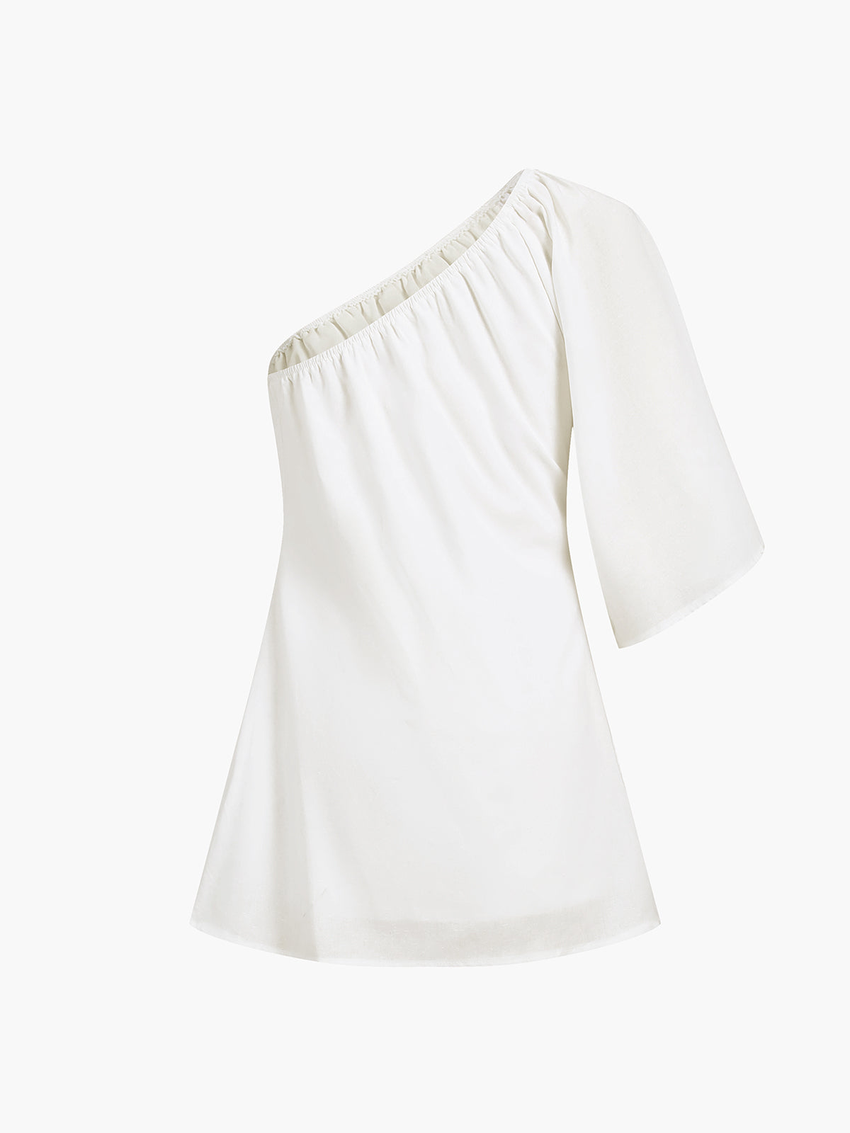 Ägäisches, einärmliges, kurzes Kleid aus Baumwollleinen
