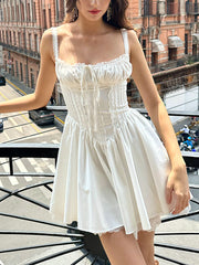 Coastal Cowgirl – Kurzes Korsettkleid mit Spitzenbesatz