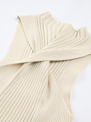 Twist Rib Mock Neck Bodycon Short Dress