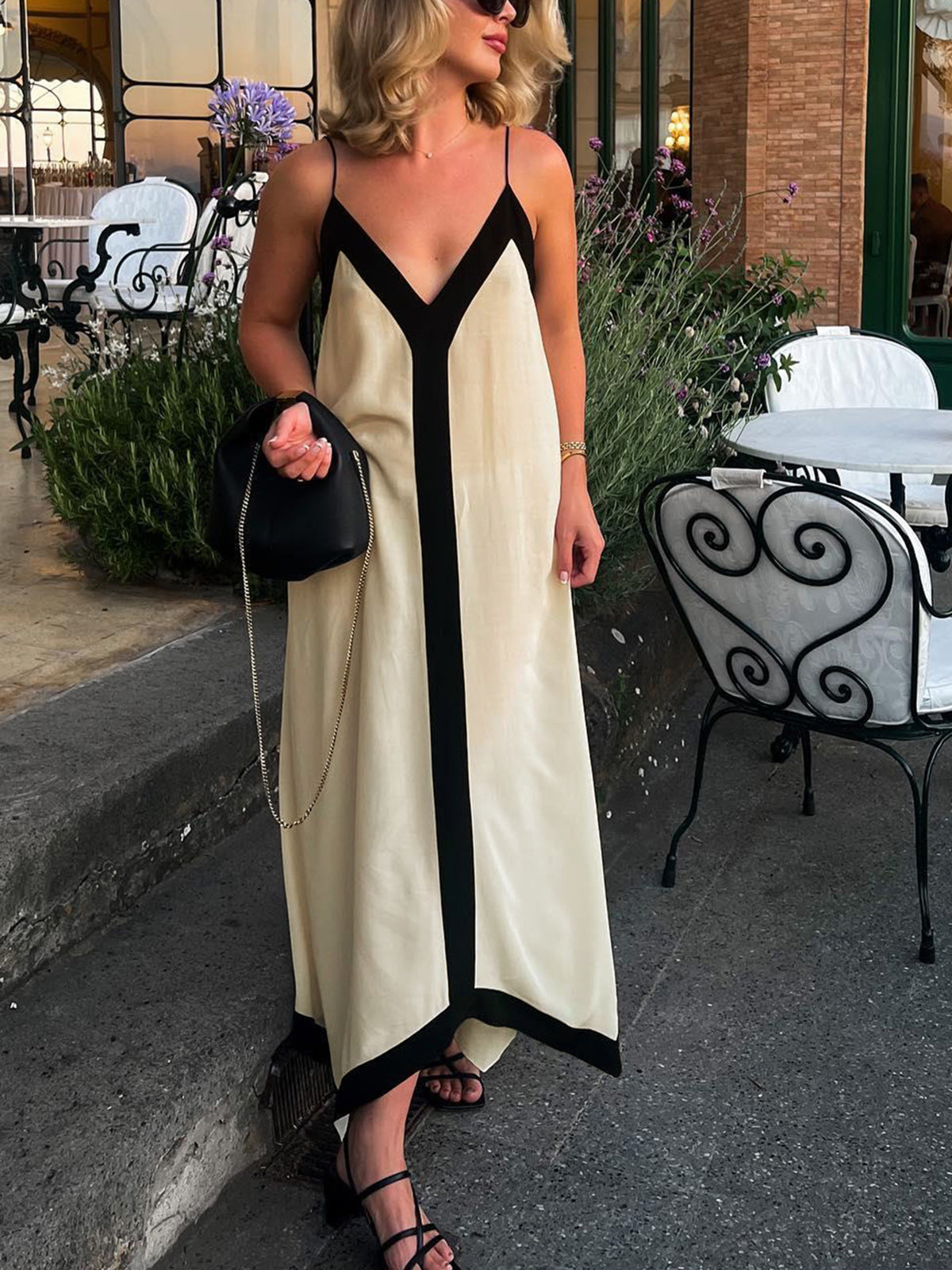 Sicily Old Money Aesthetics – Langes Slip-Kleid