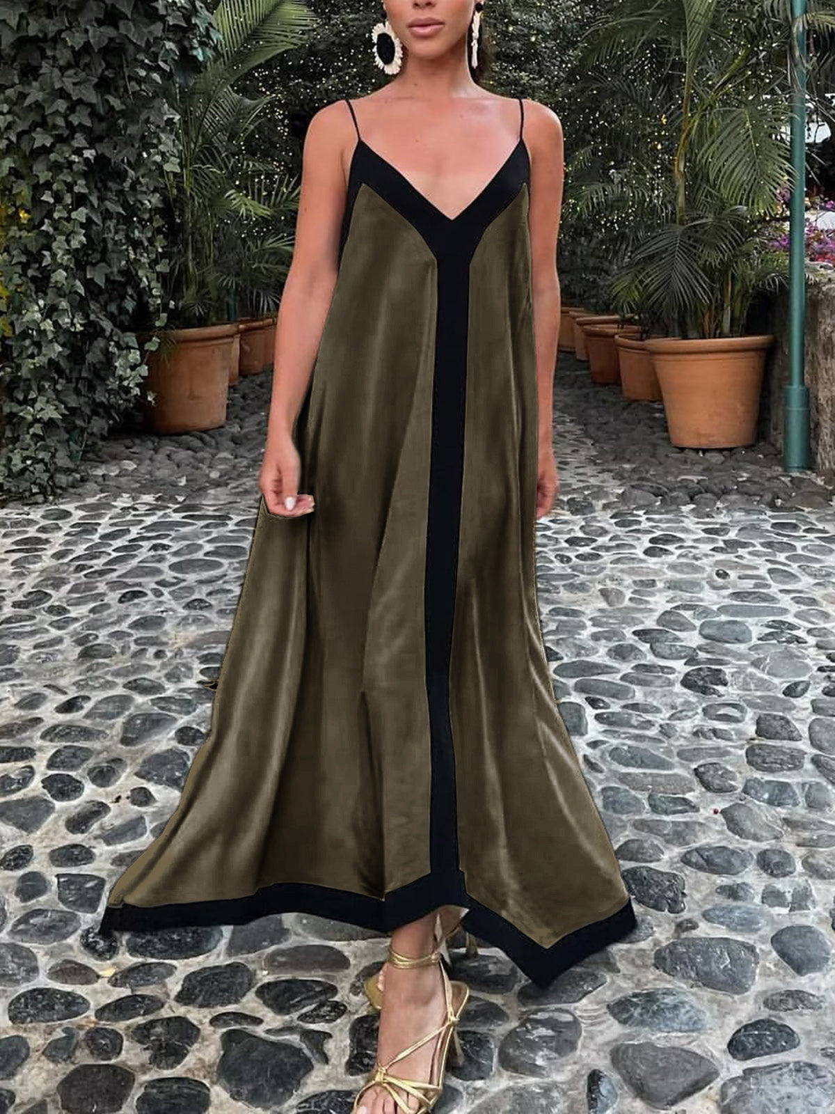 Sicily Old Money Aesthetics – Langes Slip-Kleid