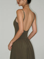 Bustier-Korsett mit offenem Rücken, langes Tank-Kleid