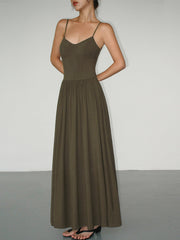 Bustier-Korsett mit offenem Rücken, langes Tank-Kleid