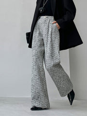 Tweed Wide Leg Dress Pants